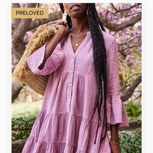 Faherty dress size large faded lilac color. Oversized easy wear dress